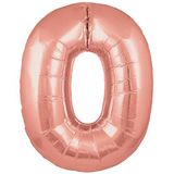 Oaktree 30inch Number 0 Rose Gold - Foil Balloons